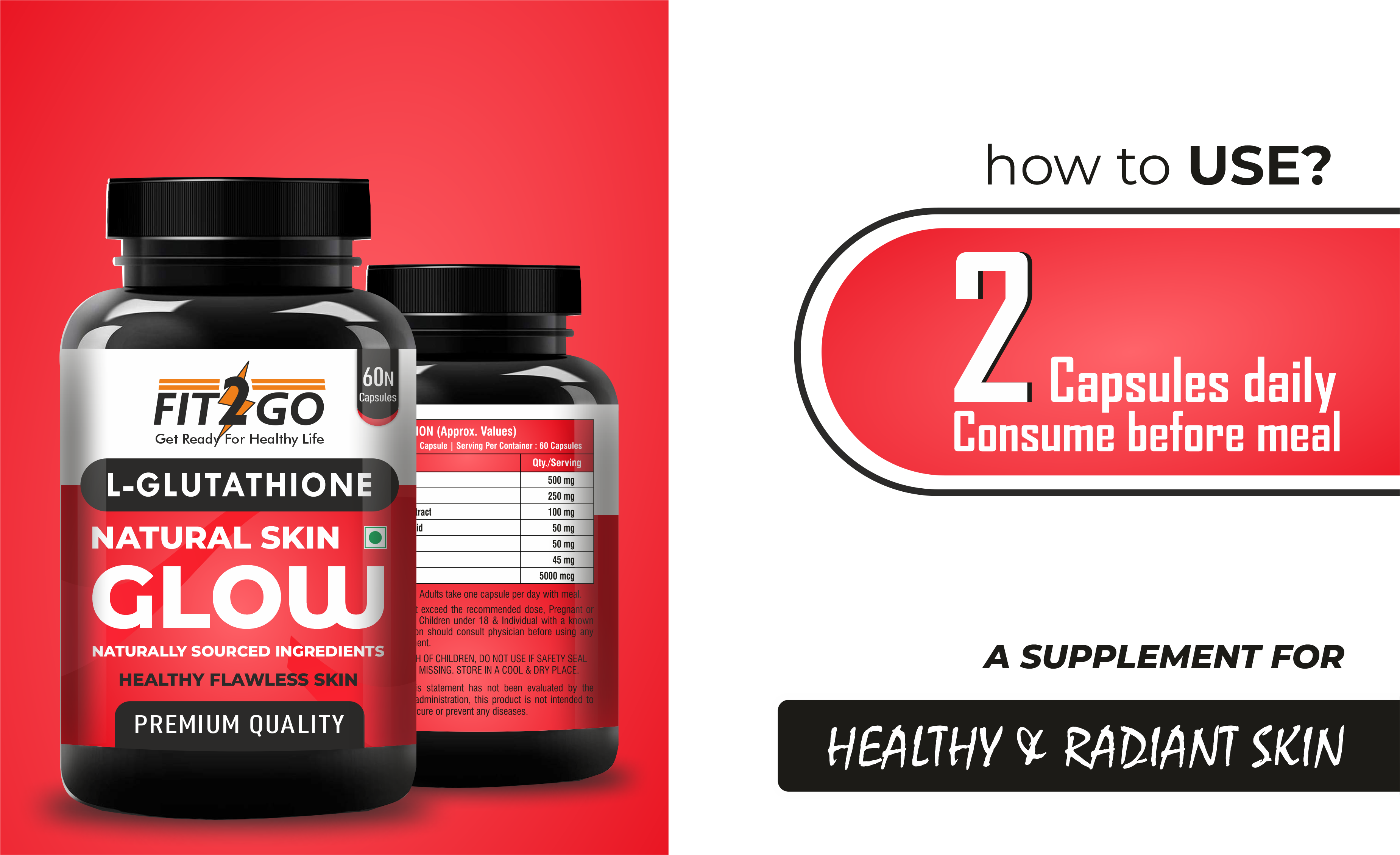 Fit2go L glutathione capsules image 4