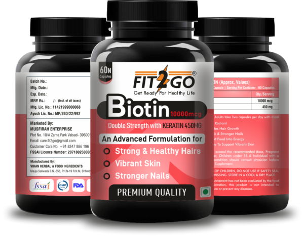 Fit2Go Biotin for Hair Growth and Improves Skin and Nails