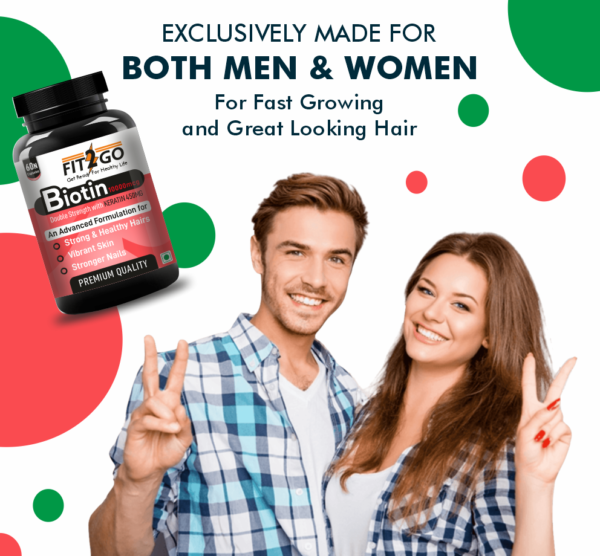 Fit2Go Biotin for Hair Growth and Improves Skin and Nails
